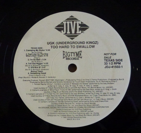 UGK - Too Hard To Swallow (VG) (Vinyl LP)
