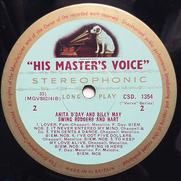 O'Day , Anita And Billy May - Swing Rodgers And Hart (VG) (Vinyl LP)