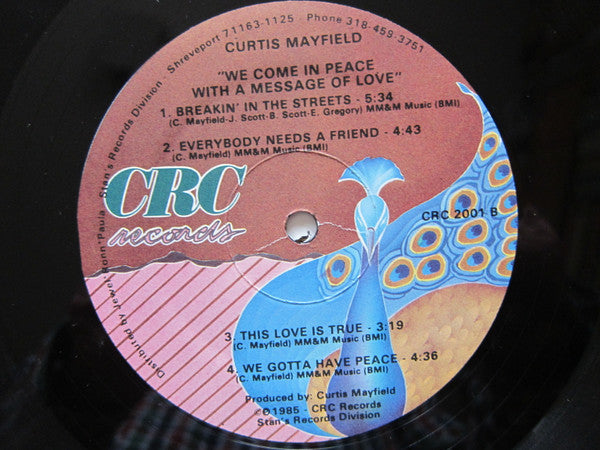 Mayfield, Curtis - We Come In Peace With A Message Of Love (VG+) (Vinyl LP)