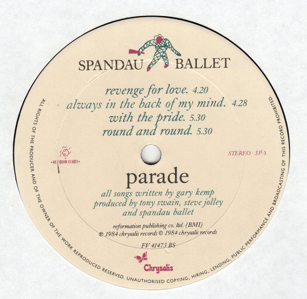 Spandau Ballet - Parade (NM or M-) (Vinyl LP)