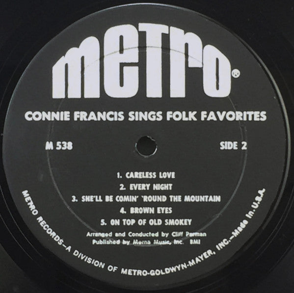 Francis, Connie - Sings Folk Favorites (VG+) (Vinyl LP)