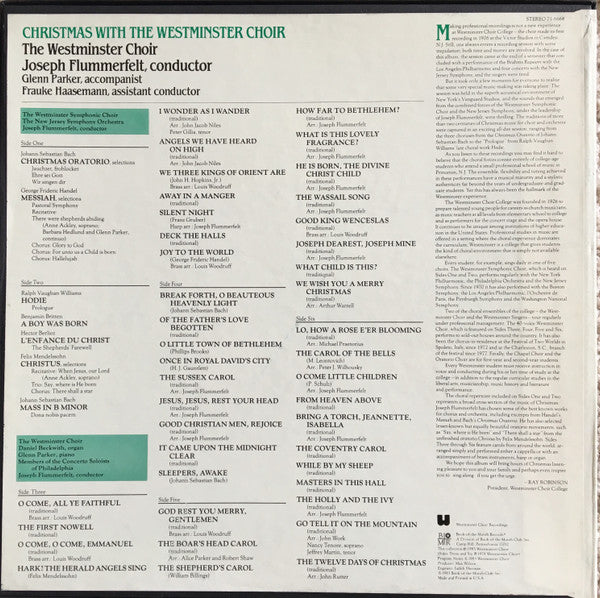 Westminster Choir, Joseph Flummerfelt - Christmas With The Westminster Choir (Vinyl, NM or M-) (Vinyl LP)