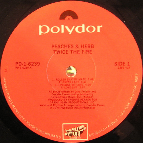Peaches & Herb - Twice The Fire (VG+) (Vinyl LP)