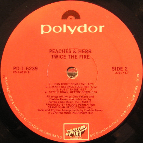 Peaches & Herb - Twice The Fire (VG+) (Vinyl LP)
