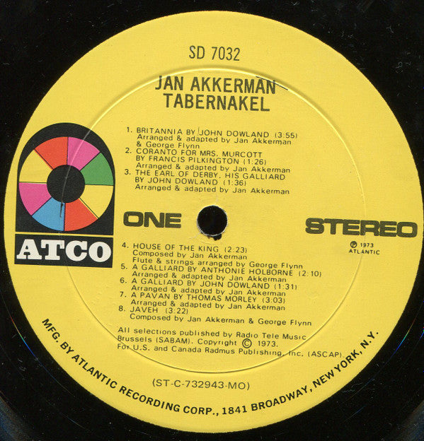 Akkerman, Jan - Tabernakel (VG+) (Vinyl LP)