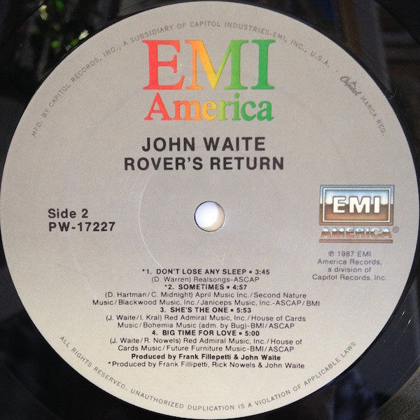 Waite, John - Rover's Return (VG+) (Vinyl LP)