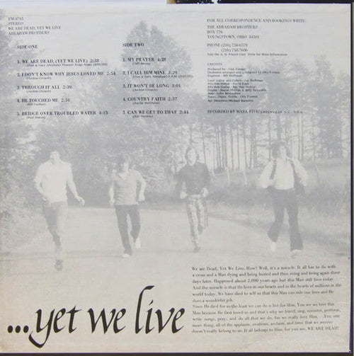 Abraham Brothers - We Are Dead (Yet We Live) (VG+) (Vinyl LP)