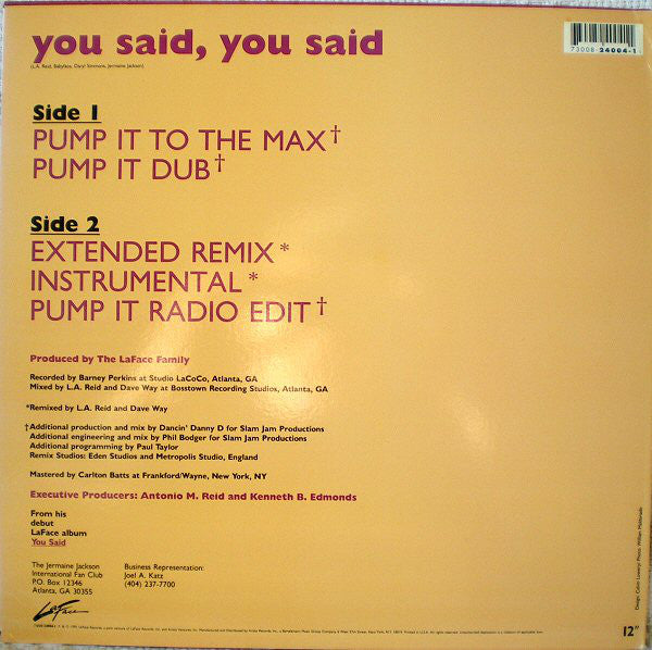 Jackson, Jermaine - You Said, You Said (VG+) (Vinyl LP)