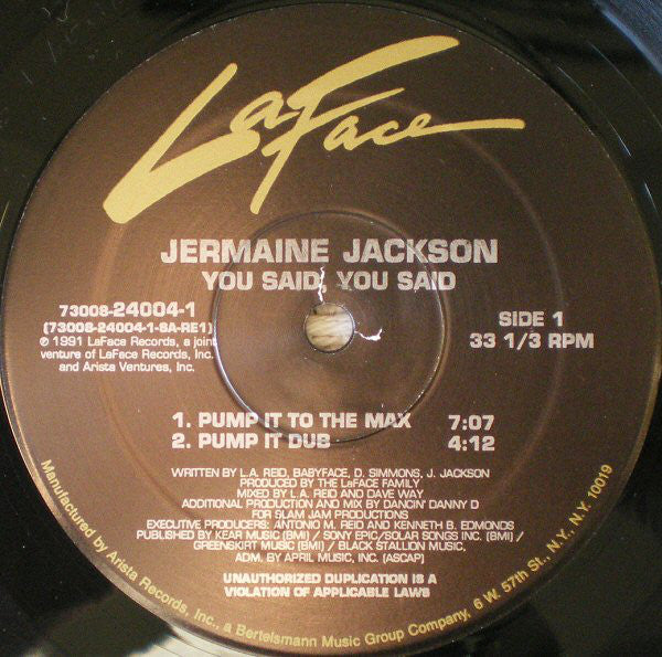 Jackson, Jermaine - You Said, You Said (VG+) (Vinyl LP)