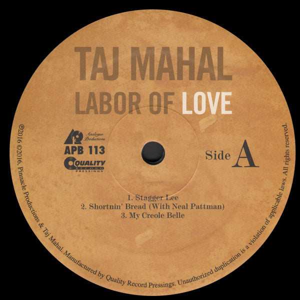 Taj Mahal - Labor of Love (Vinyl, VG+) (Vinyl LP)
