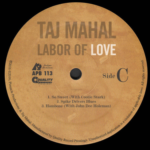 Taj Mahal - Labor of Love (Vinyl, VG+) (Vinyl LP)