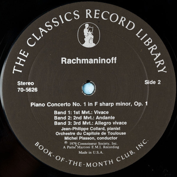 Rachmaninoff, Jean-Philippe Collard, Orchestre National Du Capitole De Toulouse, Michel Plasson - Rachmaninoff (Vinyl, VG+) (Vinyl LP)