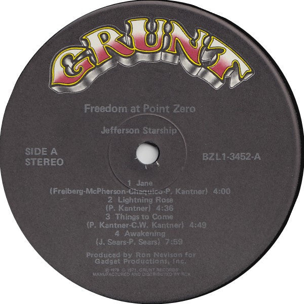 Jefferson Starship - Freedom At Point Zero (VG+) (Vinyl LP)