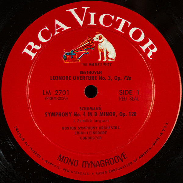 Schumann / Beethoven / Boston Symphony Orchestra / Erich Leinsdorf -  Symphony No. 4 / Leonore Overture No. 3 (Vinyl, VG) (Vinyl LP)