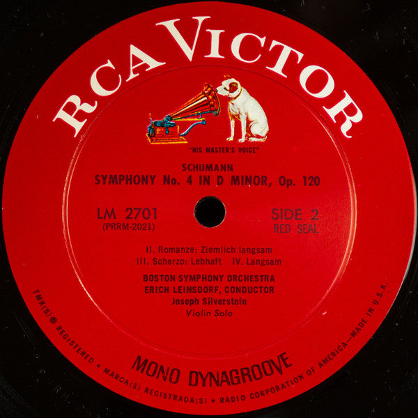 Schumann / Beethoven / Boston Symphony Orchestra / Erich Leinsdorf -  Symphony No. 4 / Leonore Overture No. 3 (Vinyl, VG) (Vinyl LP)