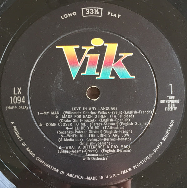 Anamorena - Love In Any Language (VG+) (Vinyl LP)
