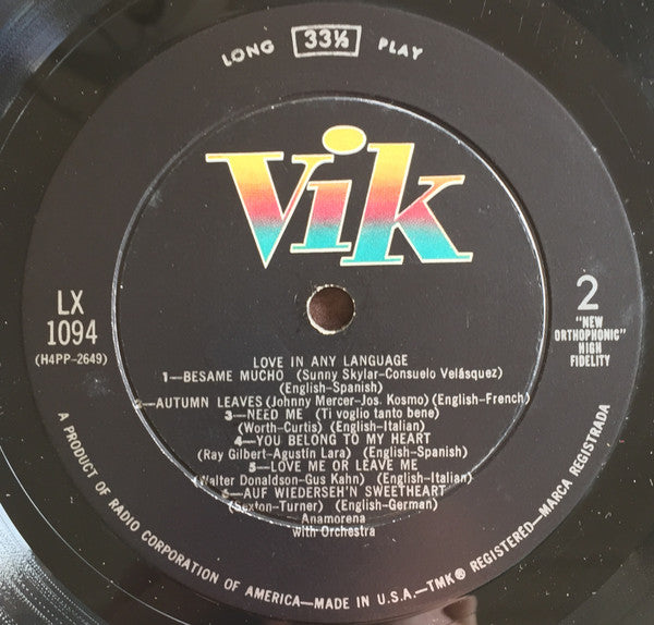 Anamorena - Love In Any Language (VG+) (Vinyl LP)