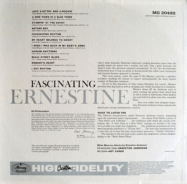 Anderson, Ernestine - The Fascinating Ernestine (Vinyl, NM or M-) (Vinyl LP)