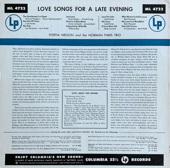 Nelson, Portia - Love Songs For A Late Evening (G+) (Vinyl LP)