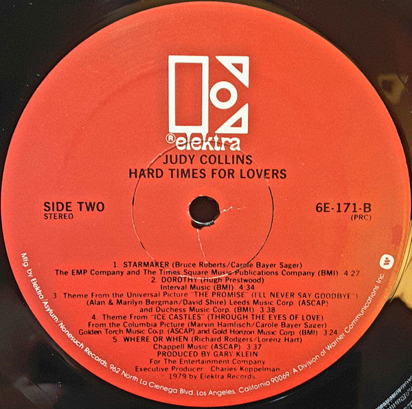 Collins, Judy - Hard Times For Lovers (VG+) (Vinyl LP)