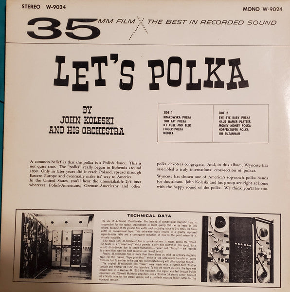 Koleski, John and his Orchestra - Let's Polka (Vinyl, VG) (Vinyl LP)