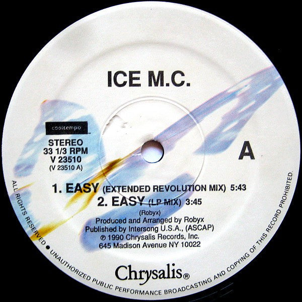 ICE MC - Easy (Extended Revolution Mix) (NM or M-) (Vinyl LP)