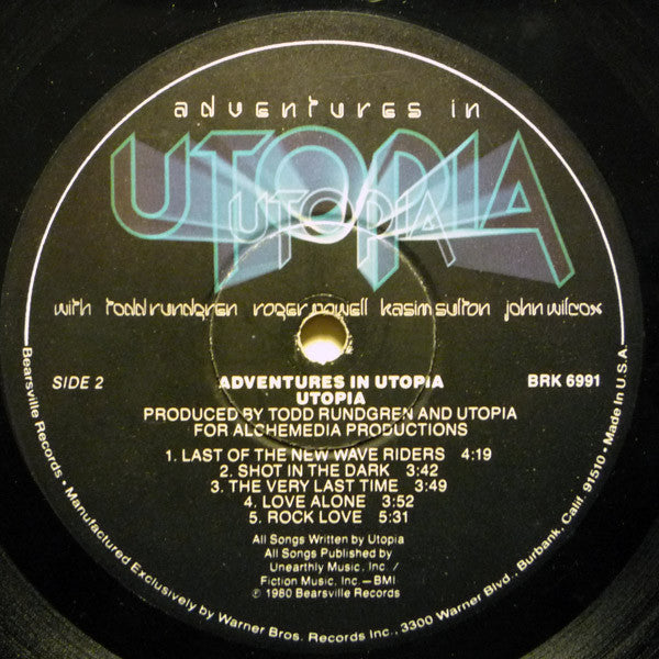 Utopia  - Adventures In Utopia (VG+) (Vinyl LP)