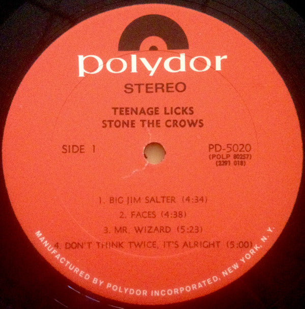 Stone The Crows - Teenage Licks (VG) (Vinyl LP)