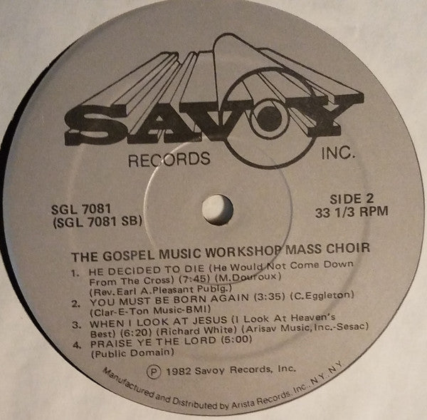 Gospel Music Workshop Of America Mass Choir - Recorded Live In Houston, Texas (Vinyl, VG) (Vinyl LP)