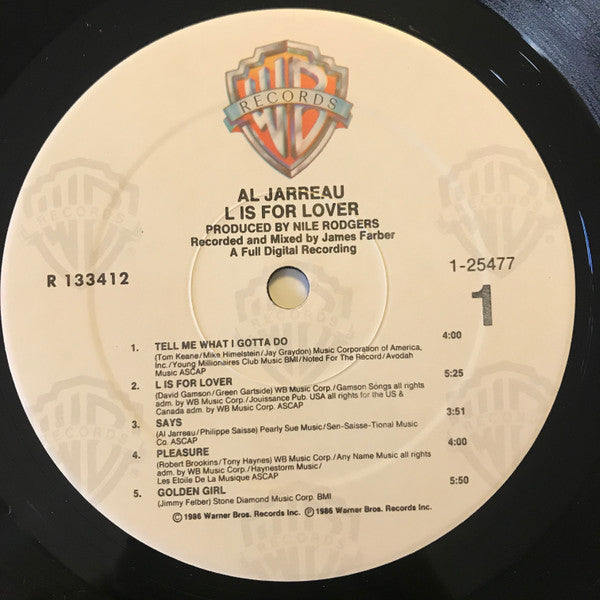 Jarreau, Al - L Is For Lover (VG+) (Vinyl LP)