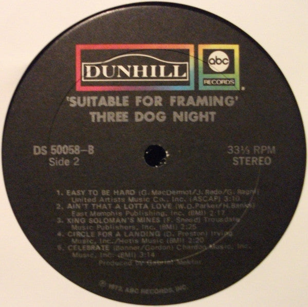 Three Dog Night - Suitable For Framing (VG+) (Vinyl LP)