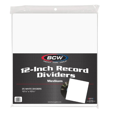 Vinyl Divider Header Cards (White 25 x Pack) - BCW (Vinyl LP)