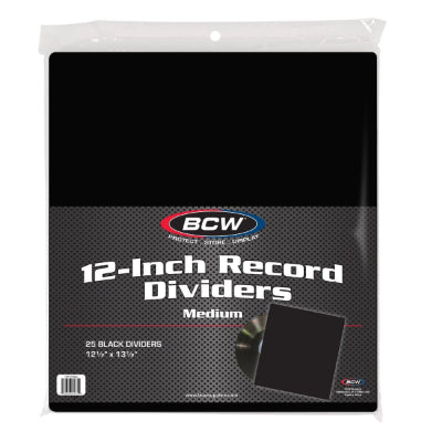 Vinyl Divider Header Cards (Black 25 x Pack) - BCW (Vinyl LP)