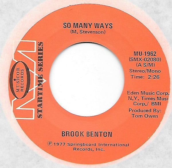 Benton, Brook - So Many Ways / Thank You Pretty Baby (VG+) (Vinyl LP)