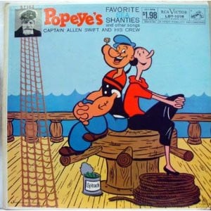Swift, Allen With Bill Simon And The Crew - Popeye's Favorite Sea Shanties And Other Songs (VG) (Vinyl LP)