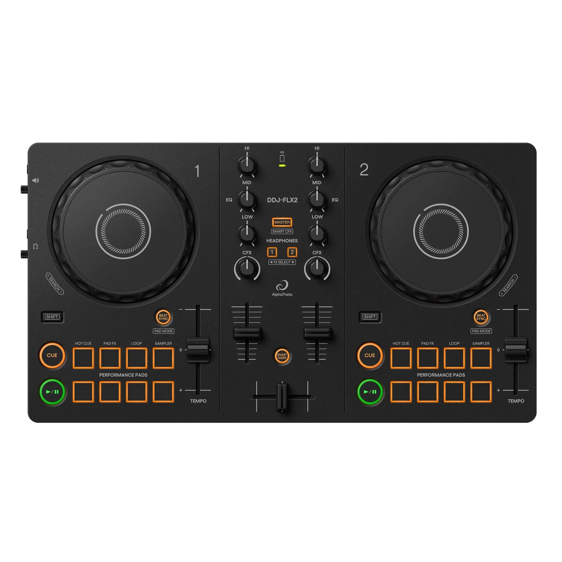 AlphaTheta: DDJ-FLX2 Compact 2-Channel DJ Controller (Open Box Special)