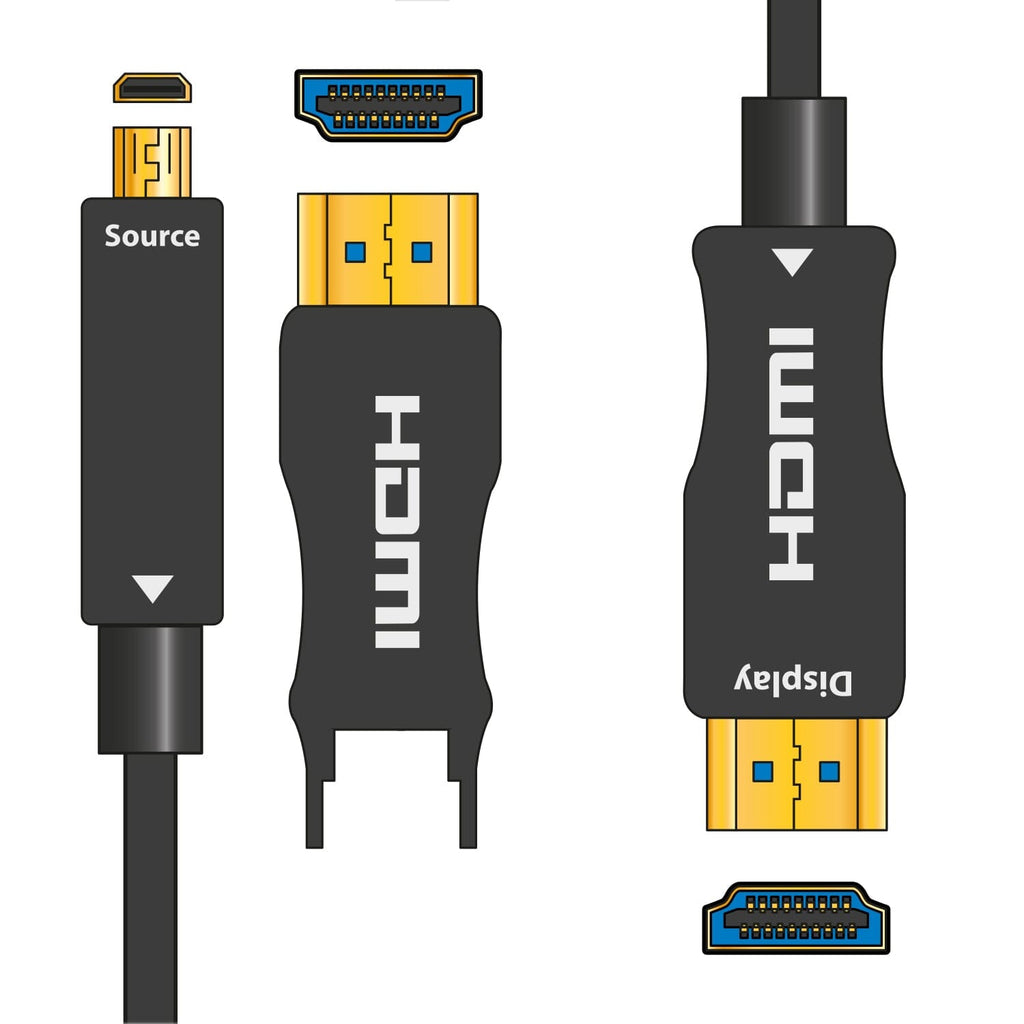 AV Link Ultra High Definition 4K Active Fibre Optic HDMI Leads with Detachable Plug (10 - 50m)