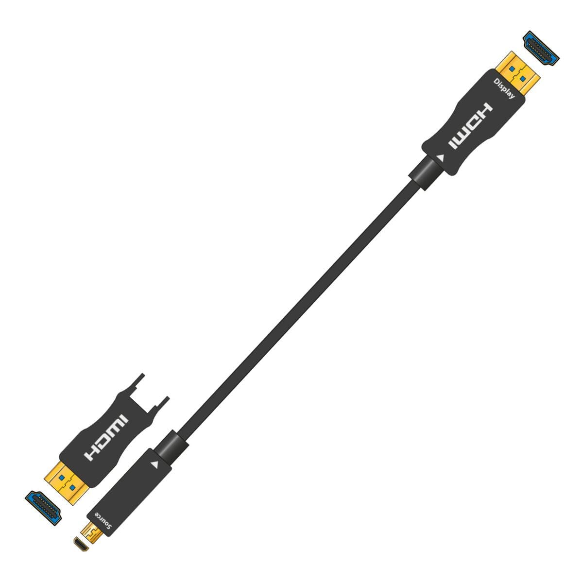 AV Link Ultra High Definition 4K Active Fibre Optic HDMI Leads with Detachable Plug (10 - 50m)