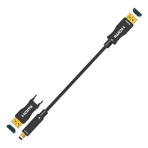AV Link Ultra High Definition 4K Active Fibre Optic HDMI Leads with Detachable Plug (10 - 50m)