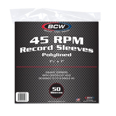 Vinyl Record Outer Sleeves - 7 Inch Size Polyethylene (50 Sleeve Pack) - BCW (Vinyl LP)