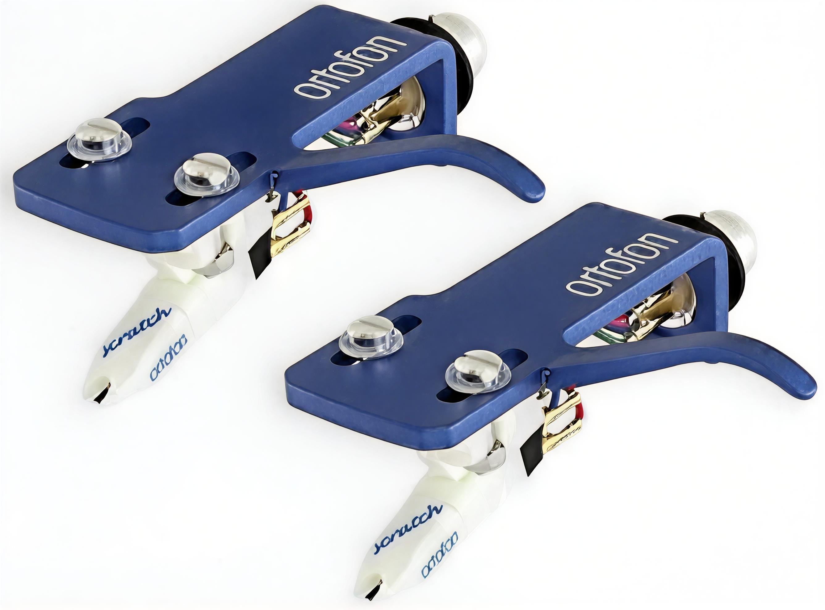 Ortofon: White Scratch OM DJ Cartridge Pre-Mounted on Blue SH-4 Headshell (Pair)