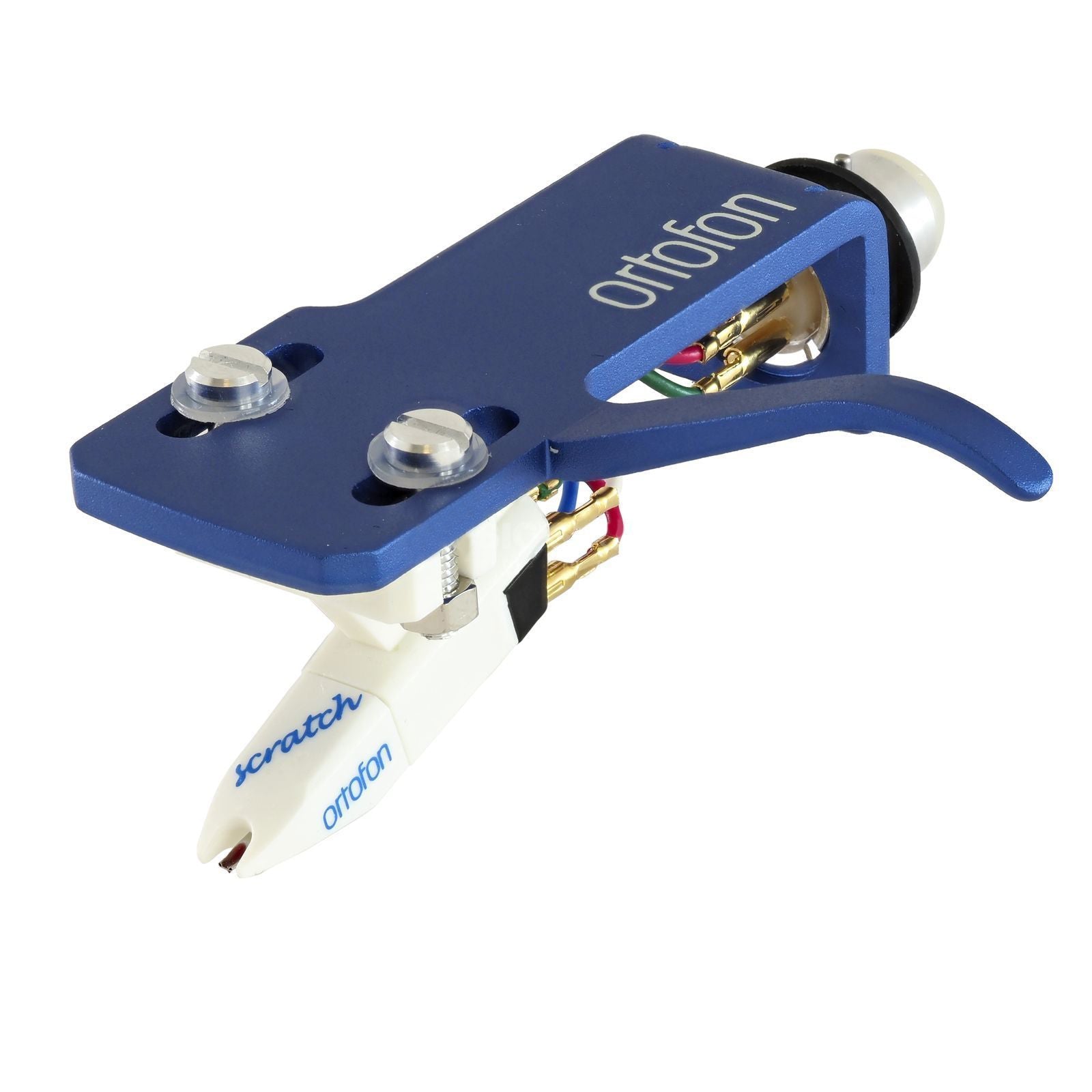 Ortofon: White Scratch OM DJ Cartridge Pre-Mounted on Blue SH-4 Headshell (Open Box Special)