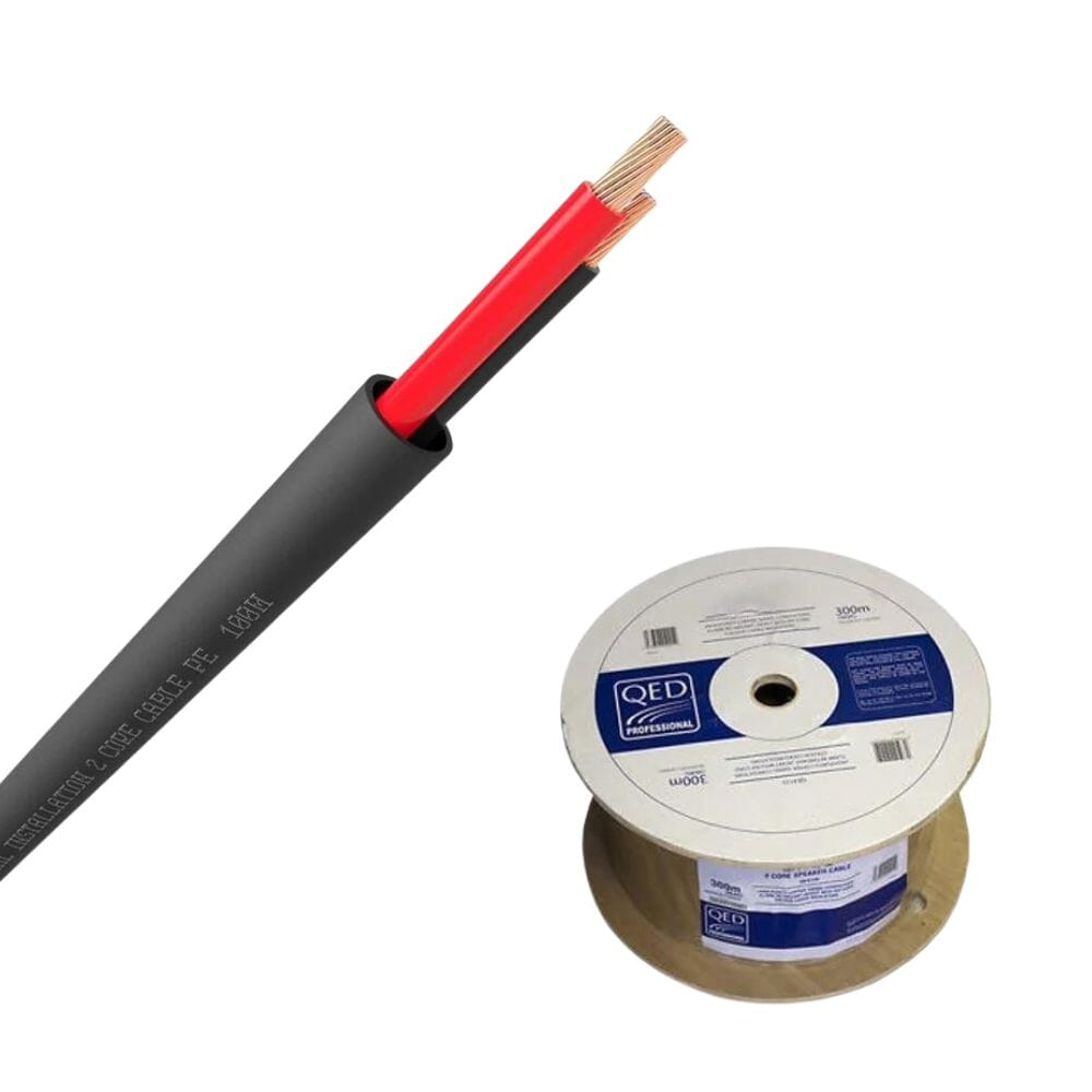 QED QX16/2 - 2 Core Outdoor Speaker Cable - Black (300m)