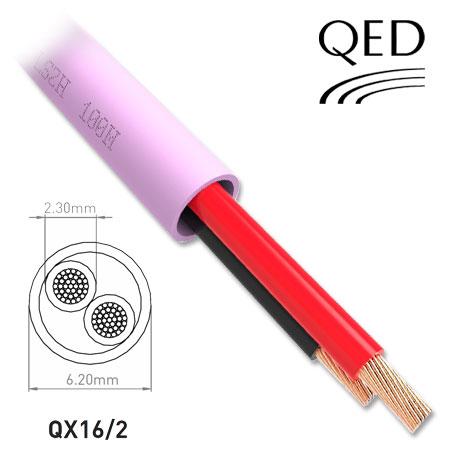 QED QX16/2 - 2 Core Speaker Cable - LSZH - Pink (300m)
