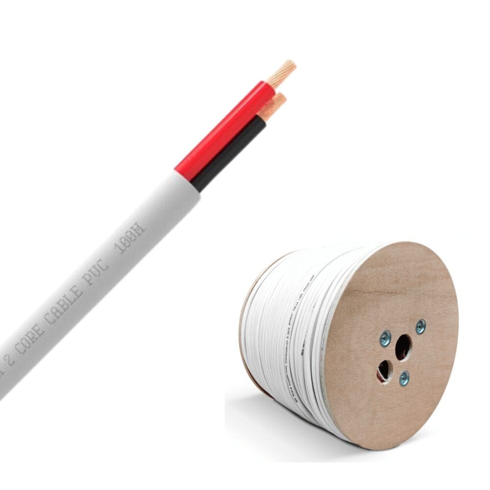 QED QX16/2 - 2 Core Speaker Cable - PVC - White (300m)