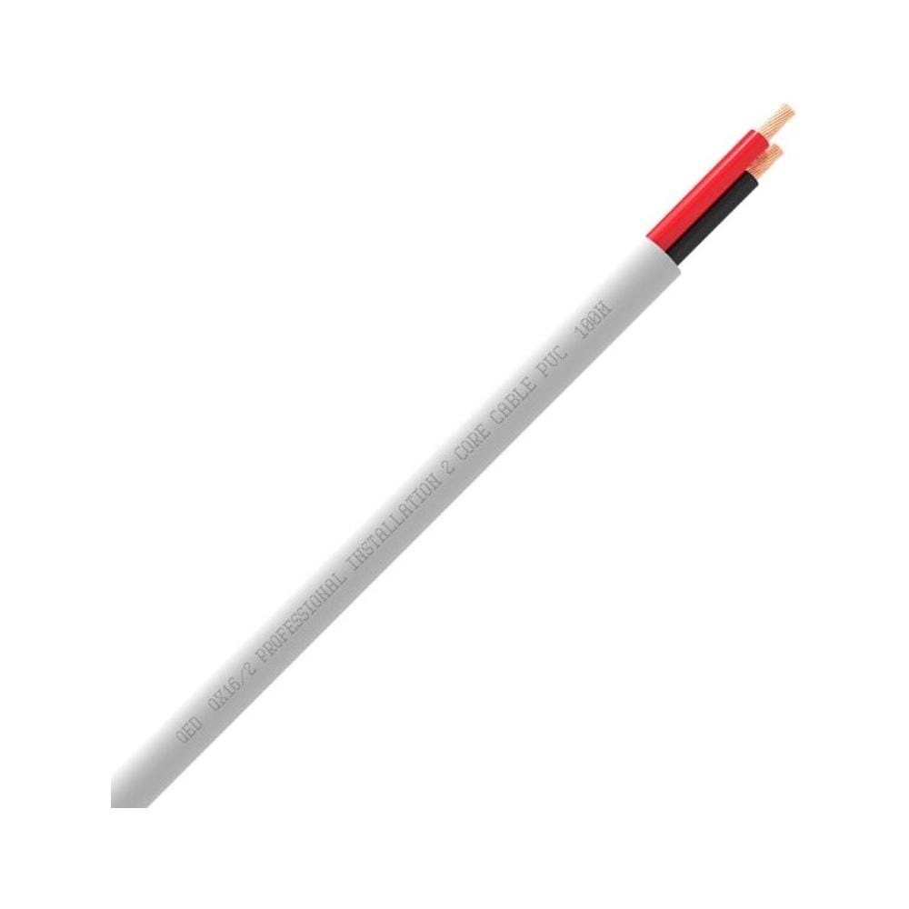 QED QX16/2 - 2 Core Speaker Cable - PVC - White - Custom Length