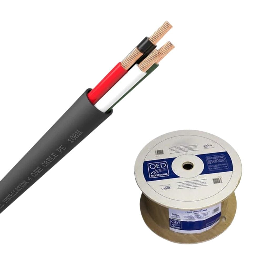 QED QX16/4 - 4 Core Outdoor Speaker Cable - Black (300m)