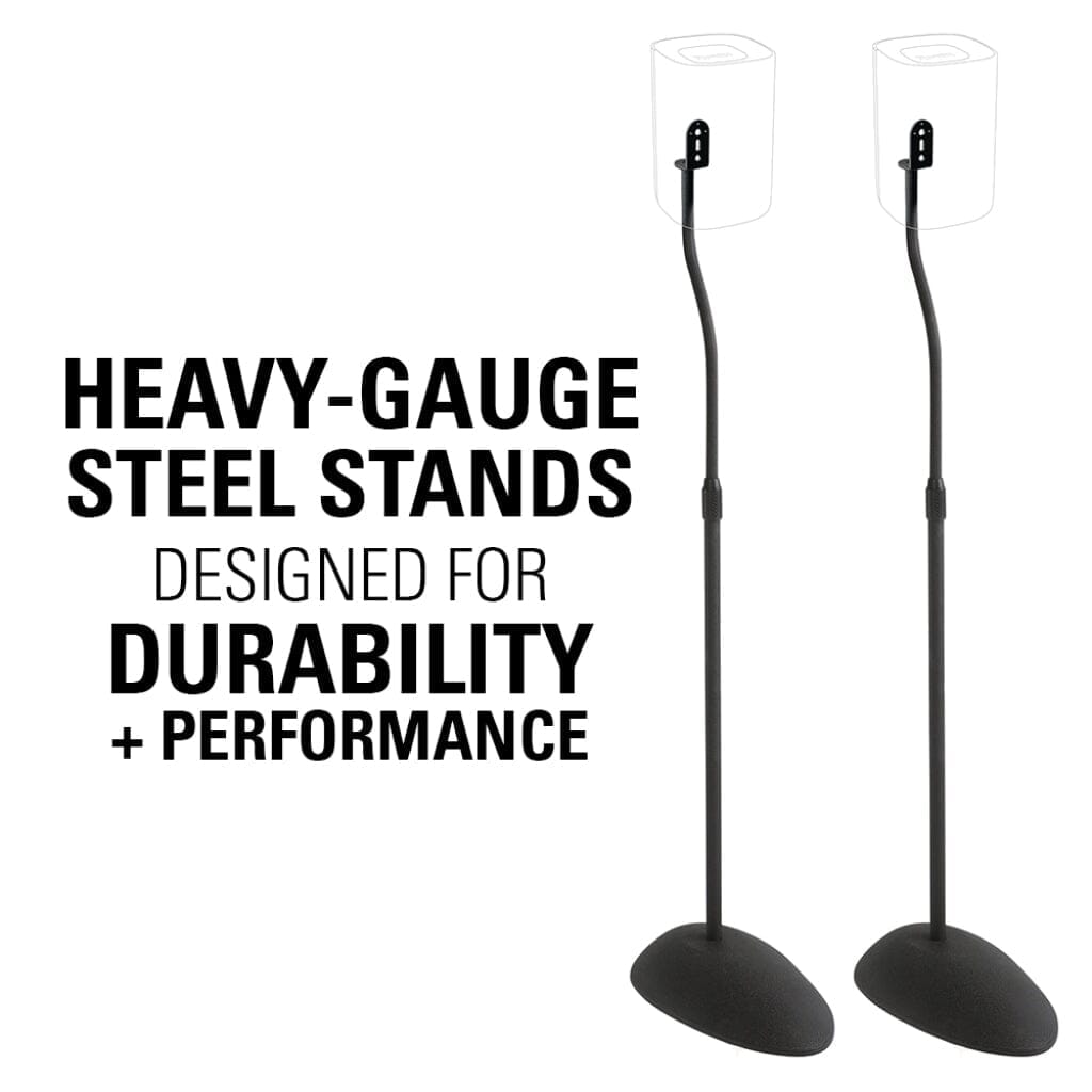 SANUS HTB3-B1 Adjustable Speaker Stands for Satellite Speakers up to 4 lbs