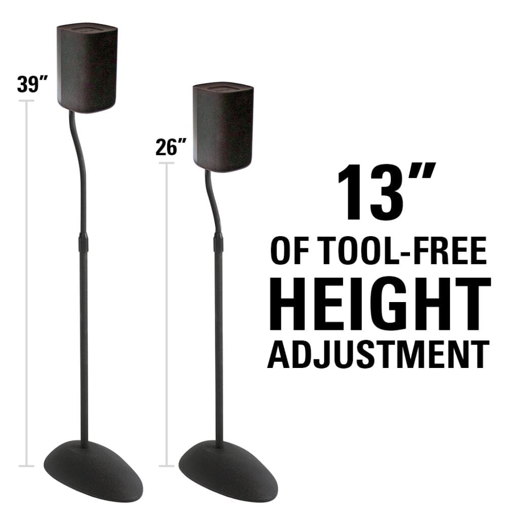 SANUS HTB3-B1 Adjustable Speaker Stands for Satellite Speakers up to 4 lbs
