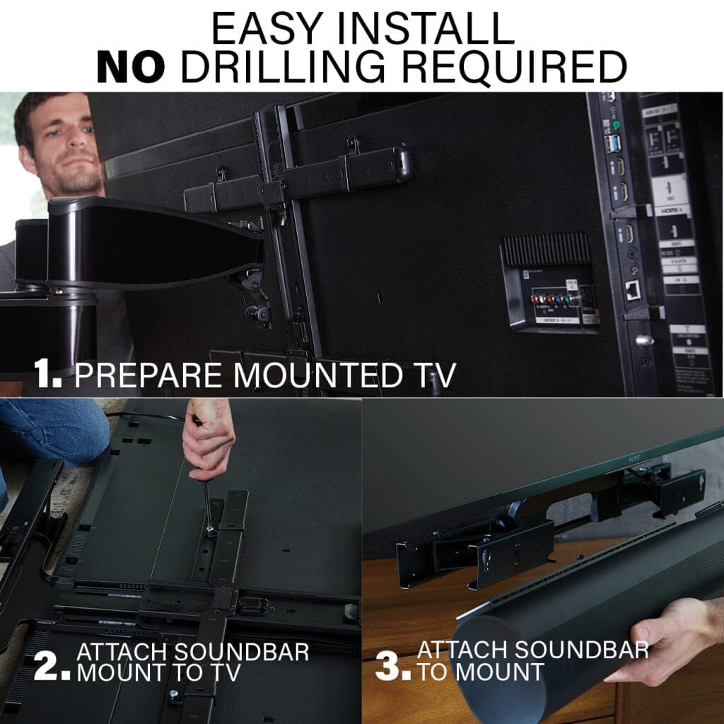 SANUS WSSATM1-B2 Extendable Soundbar TV Mount Designed for Sonos Arc Sound Bar